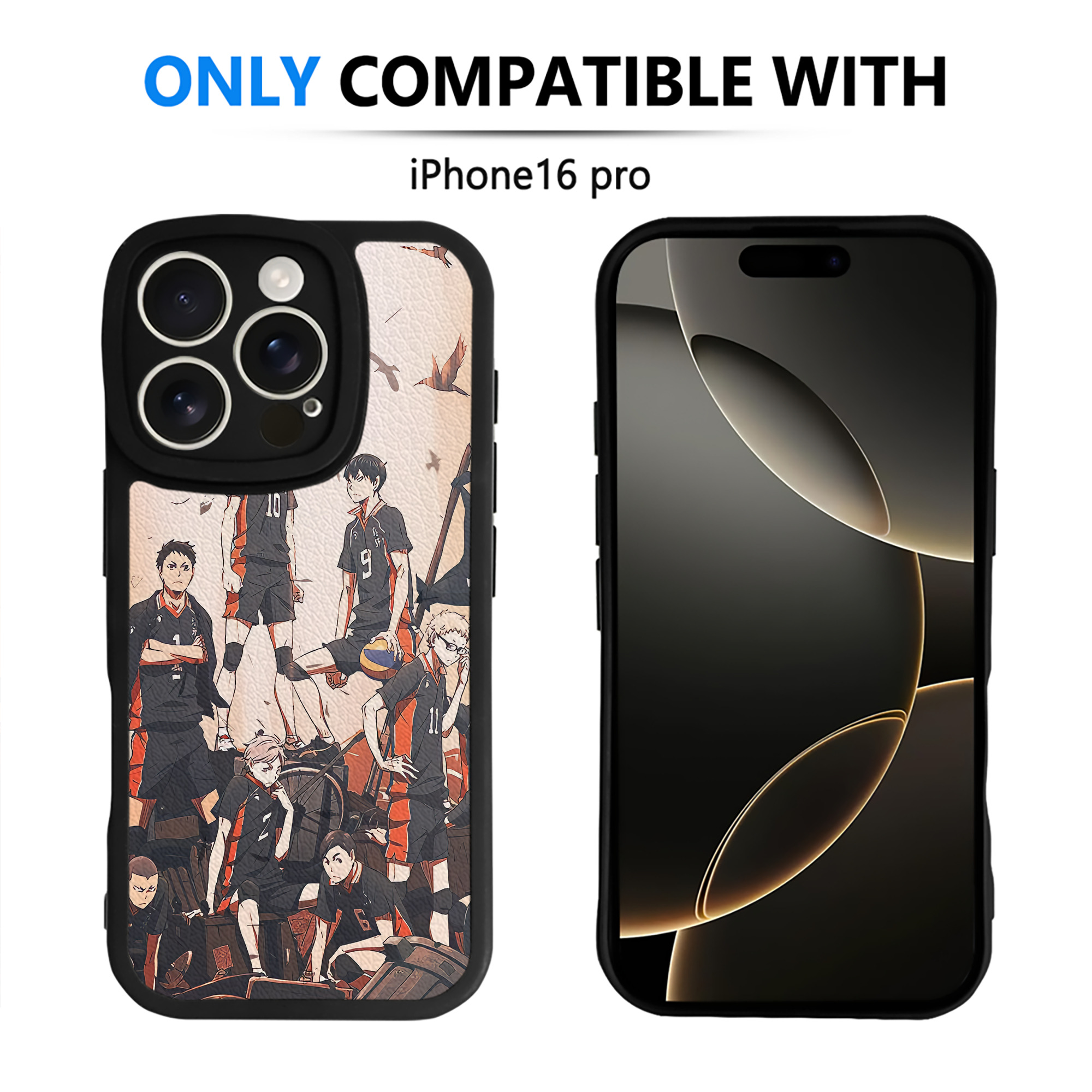 （画像用） ハイキュー!! Haikyu!! 【iPhone 16シリーズ対応】シリコンスマホケース（レザー調） 材質：シリコン
